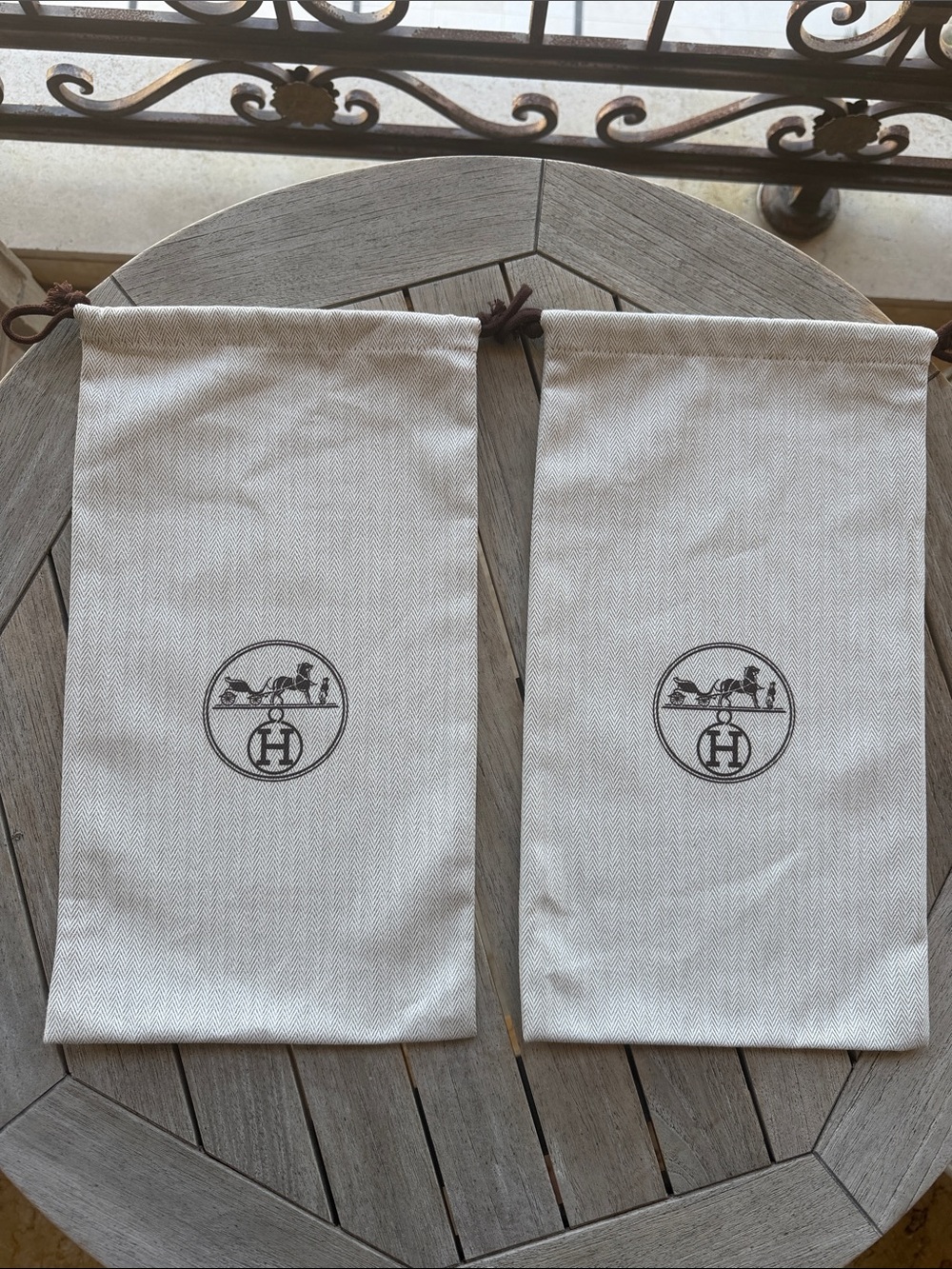 Hermes new shoe Dust Bags in Cream